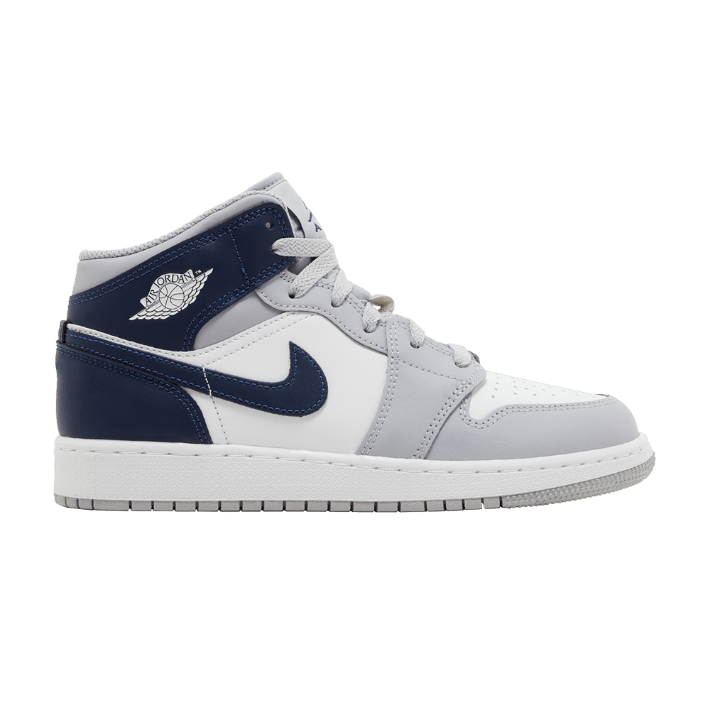 Jordan 1 Mid Wolf Grey Midnight Navy (GS)