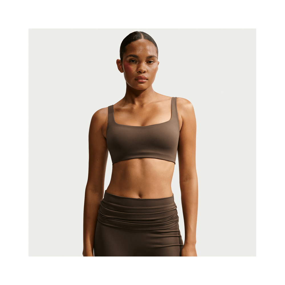 NikeSKIMS Matte Women's Scoop-Neck Bra NSKM Dark Sepia/NSKM Dark Sepia